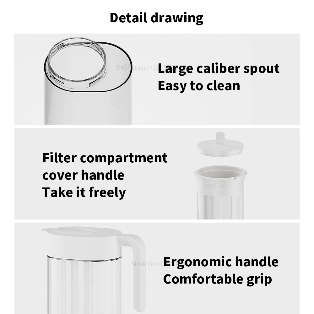 Original New Xiaomi MIJIA Cold Water Pot 1.6L Large Capacity Household Cold Water Pot Coffee Pot Tea Pot Ice Extraction Pot