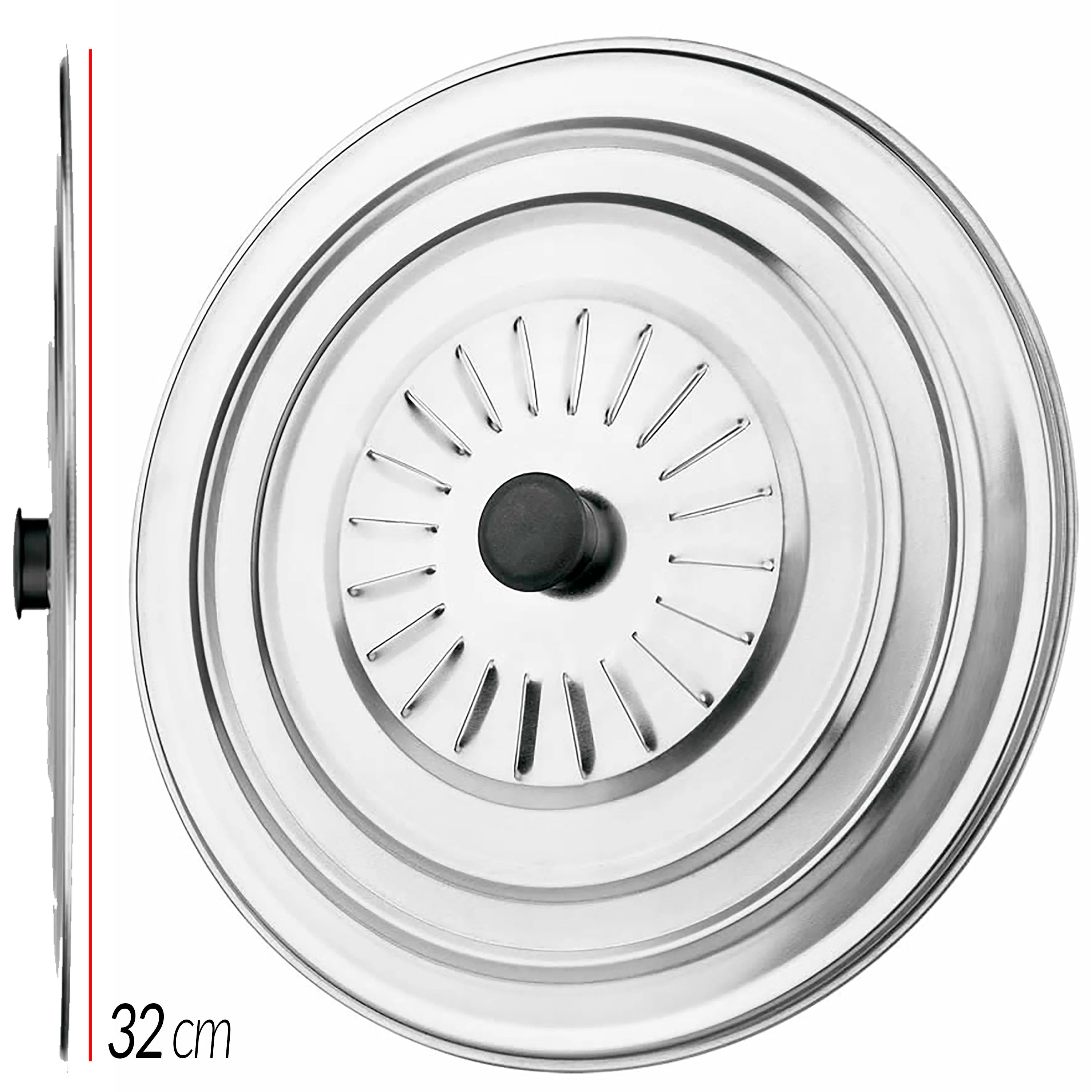 Adaptable Lid Stainless Steel Pot Lid for Frying Pan, Saucepan, Kitchen, Round Metal with Vents and Handle