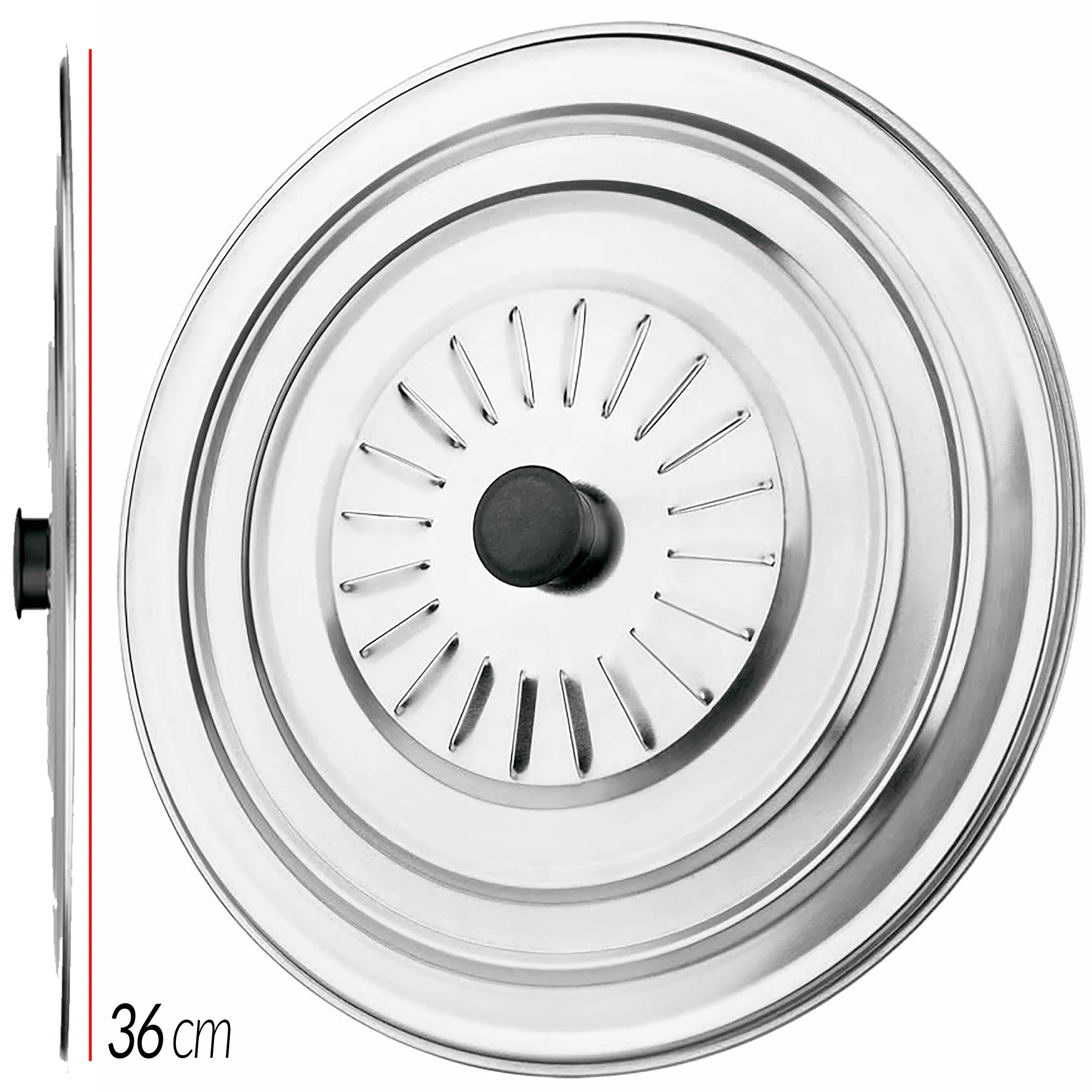 Adaptable Lid Stainless Steel Pot Lid for Frying Pan, Saucepan, Kitchen, Round Metal with Vents and Handle