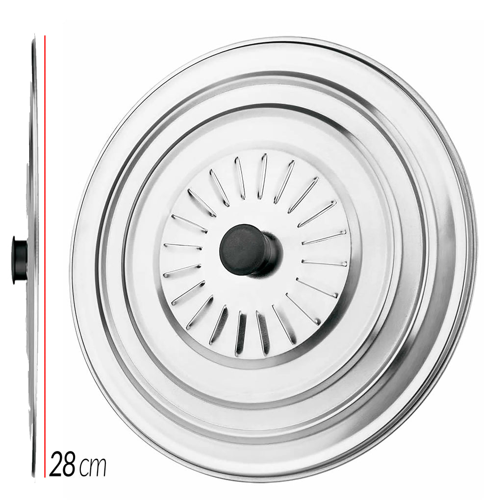 Adaptable Lid Stainless Steel Pot Lid for Frying Pan, Saucepan, Kitchen, Round Metal with Vents and Handle