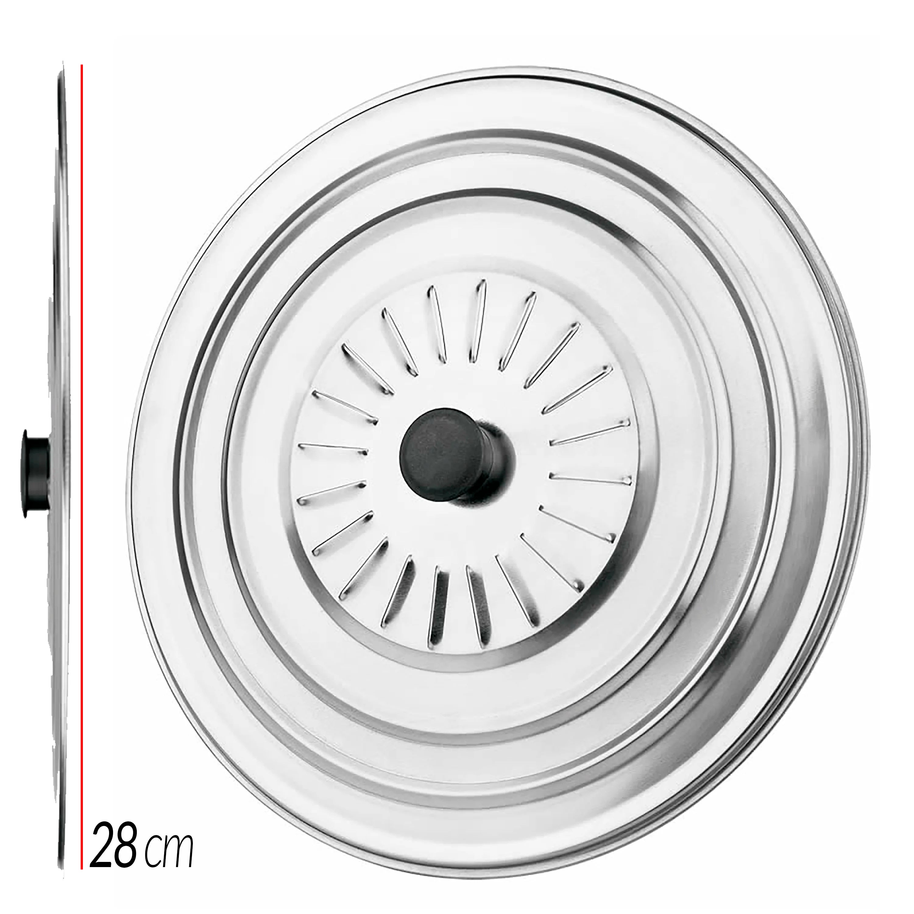 Adaptable Lid Stainless Steel Pot Lid for Frying Pan, Saucepan, Kitchen, Round Metal with Vents and Handle