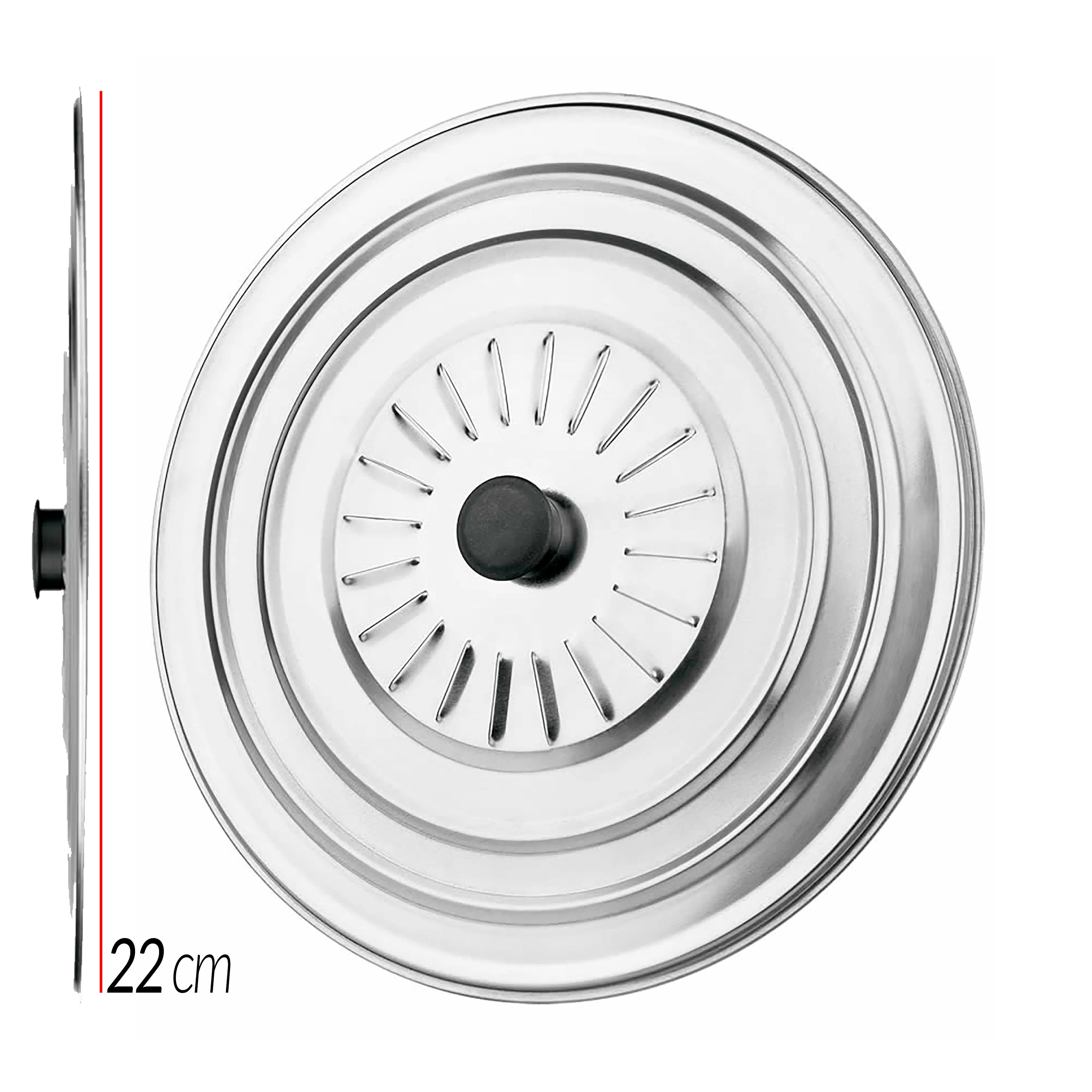 Adaptable Lid Stainless Steel Pot Lid for Frying Pan, Saucepan, Kitchen, Round Metal with Vents and Handle