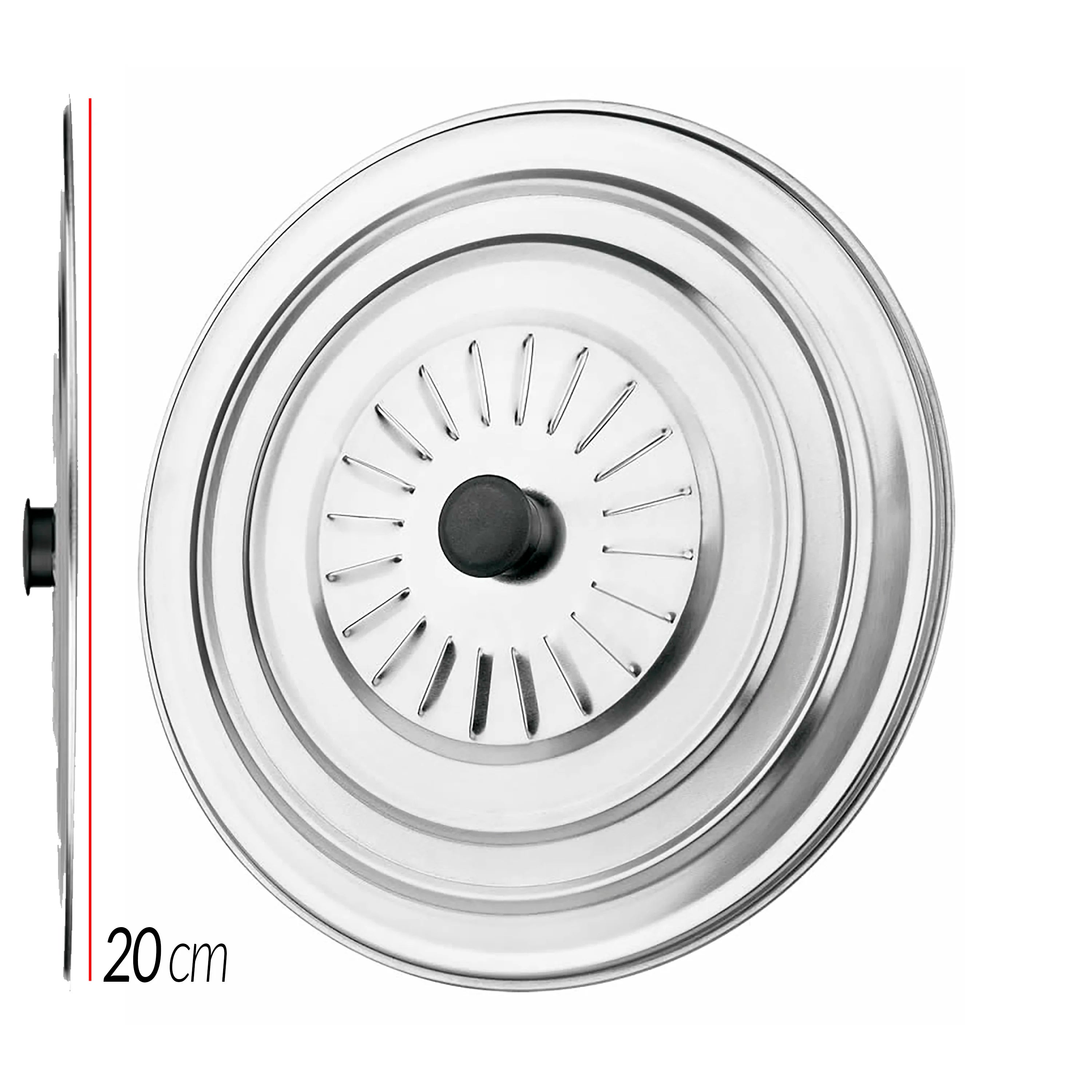 Adaptable Lid Stainless Steel Pot Lid for Frying Pan, Saucepan, Kitchen, Round Metal with Vents and Handle