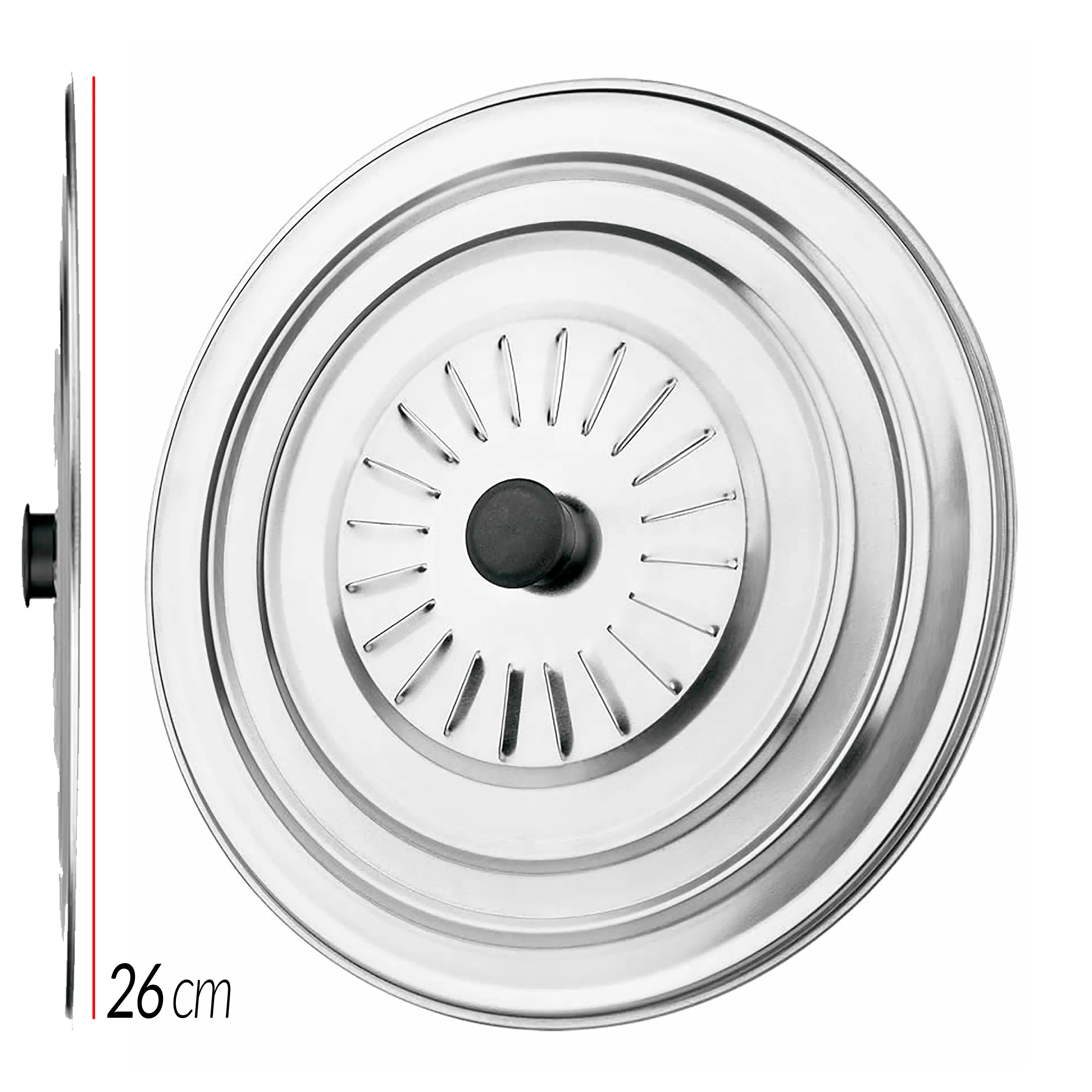 Adaptable Lid Stainless Steel Pot Lid for Frying Pan, Saucepan, Kitchen, Round Metal with Vents and Handle