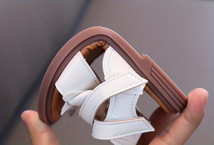 Girls' First Walkers Baby Sandals with Closure - Soft TPR Sole & PU Upper, Non-Slip Beach Shoes for, Star & Princess Patterns, Open-Toe Summer Footwear for New Walkers (Pink/White) - Easy On/Off Girl Footwear