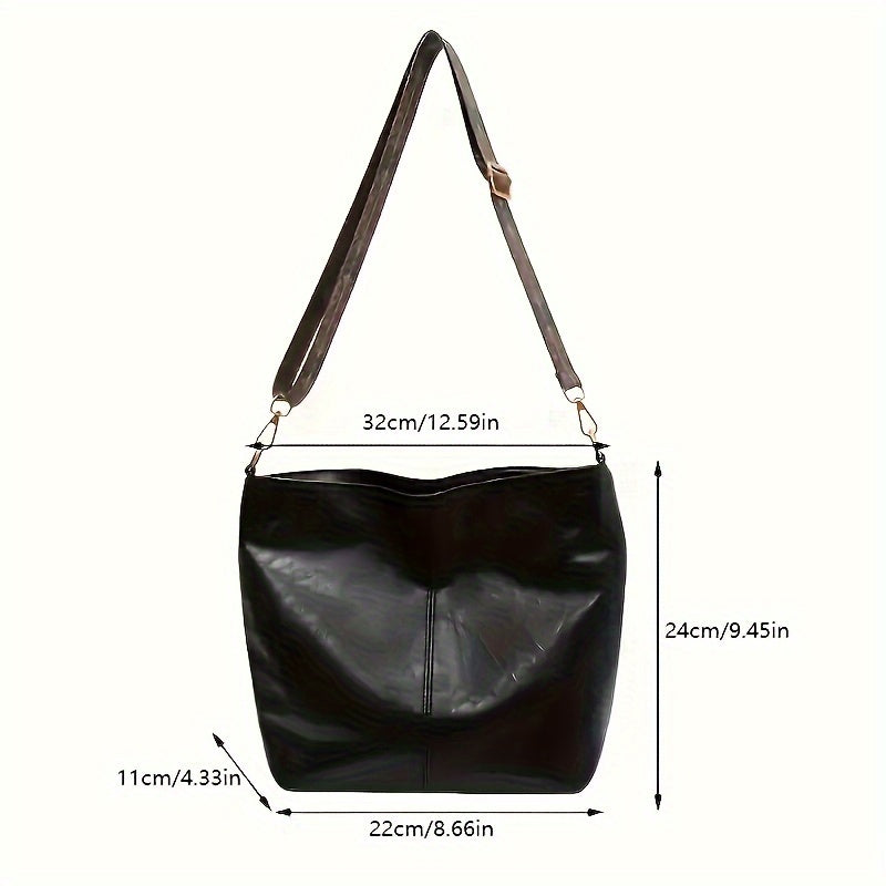 [Retro Bag] Large Retro Geometric Strap Bag | Wide Crossbody Bag, Fashion Shoulder Bag
