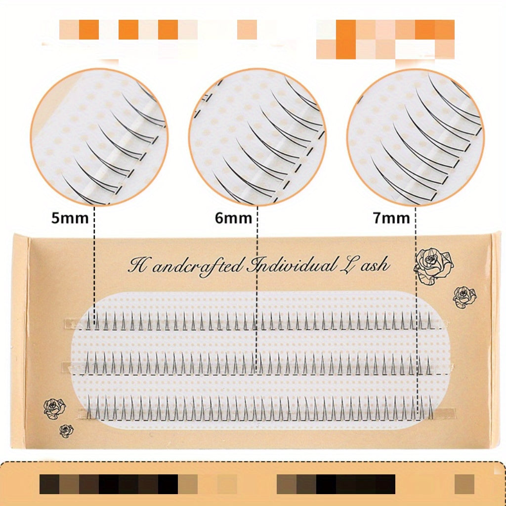 120 Clusters V-Shaped Bottom Lashes - Natural, Lightweight, Easy-to-Apply, 5/6/7mm Individual Lash Extensions for Makeup Artists and Beginners - Perfect for Creating a Full, Dramatic Eye Look