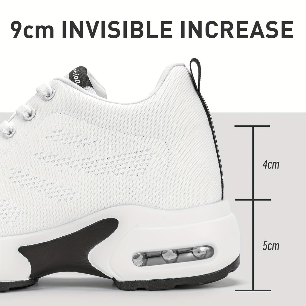 KOWAYI Women's Lightweight Breathable Mesh Low-Top Sneakers - Summer Casual Shoes with Cushioned Comfort, Black & White Accents for Walking, Errands & Casual Attire, Sporty Lifestyle Shoes | Modern Sneakers | Breathable Mesh