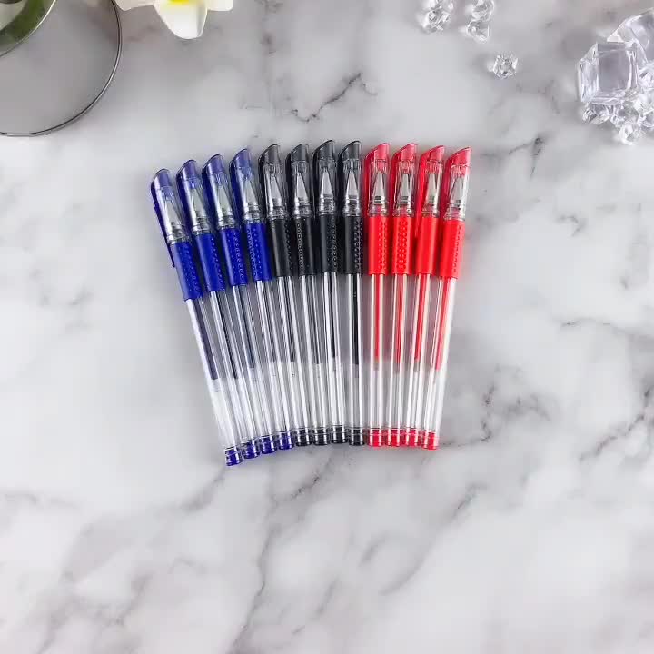 3 Pens + 15 Refills Gel Pen Set School Supplies Black Blue Red Ink Color 0.5Mm Ballpoint Pen Kawaii Pen Student School Office Stationery