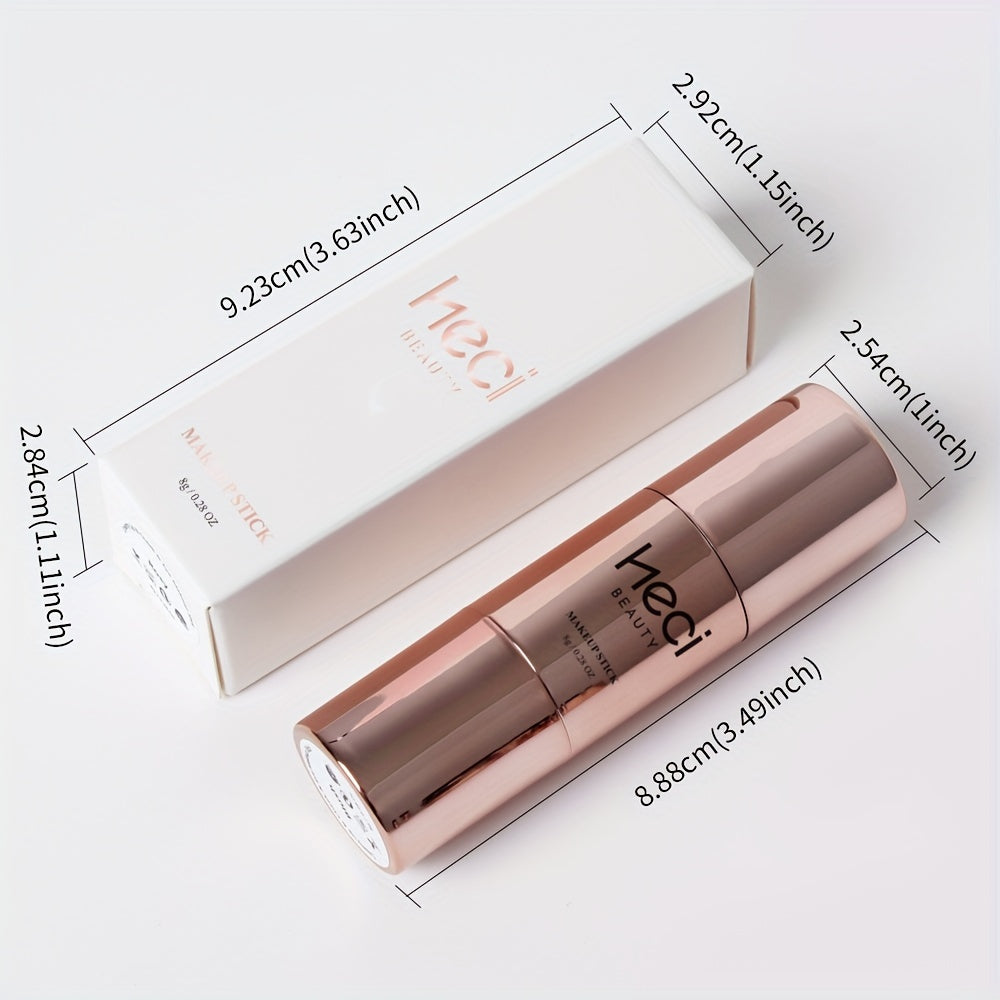 2-in-1 Rose Golden Blush Stick - Waterproof, Lightweight, Long-Lasting Makeup with Built-in Brush for Lip Gloss and Eyeshadow - Suitable for All Skin Types, Easy to Apply and Blend