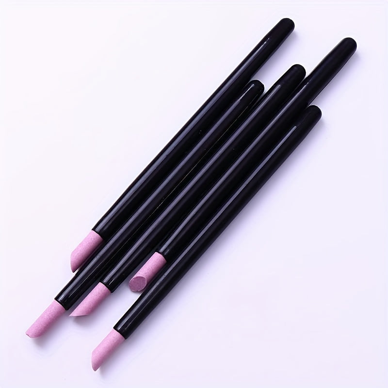 Quartz Scrubs Stone Cuticle Stick Pen, Nail Art Grinding Pen Nail Polish Manicure Care Tools, 3 Pcs