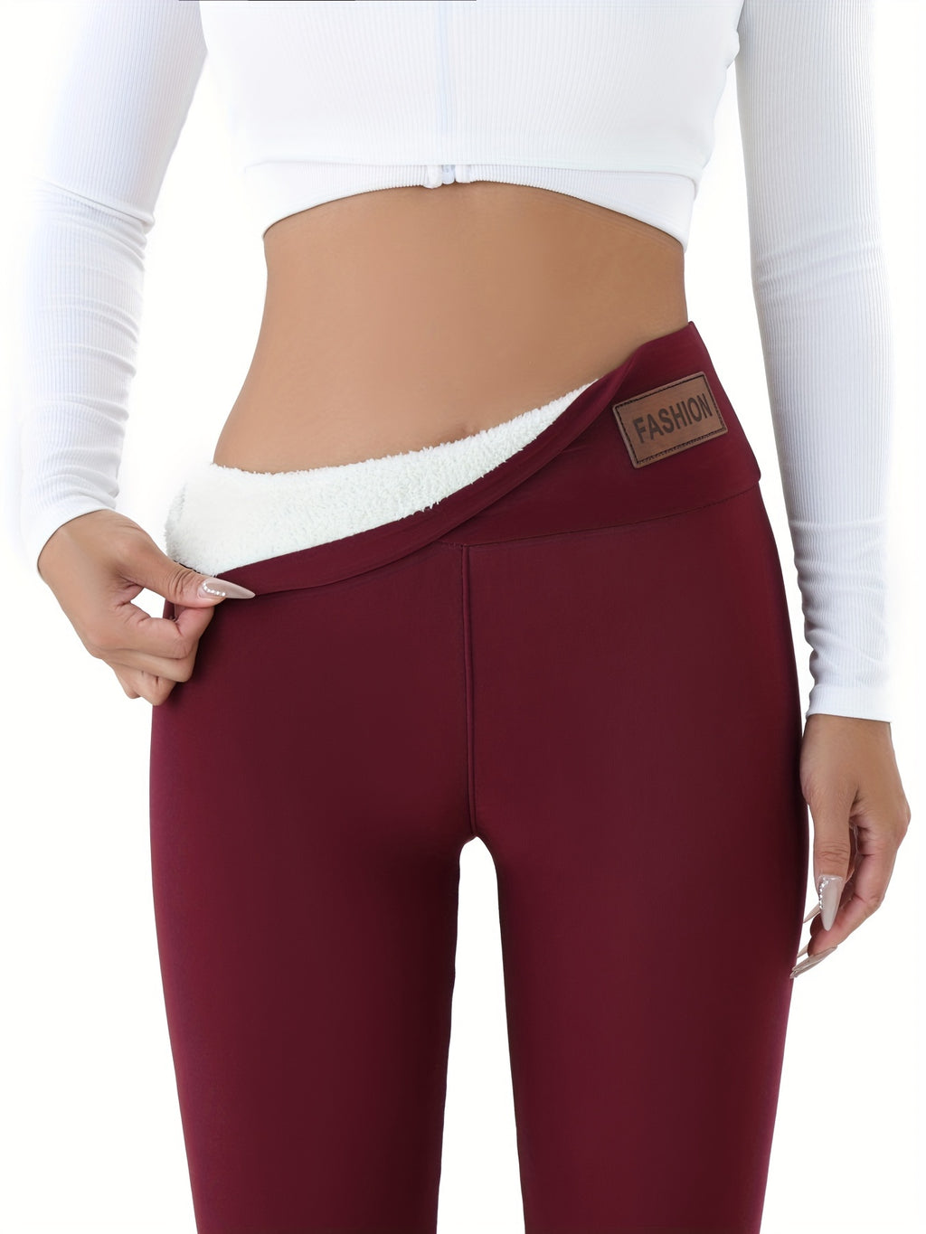 Autumn and Winter Fashion Label Tight Body Warm and Comfortable Tight Bottoms, High Elastic Warm Women's Sportswear