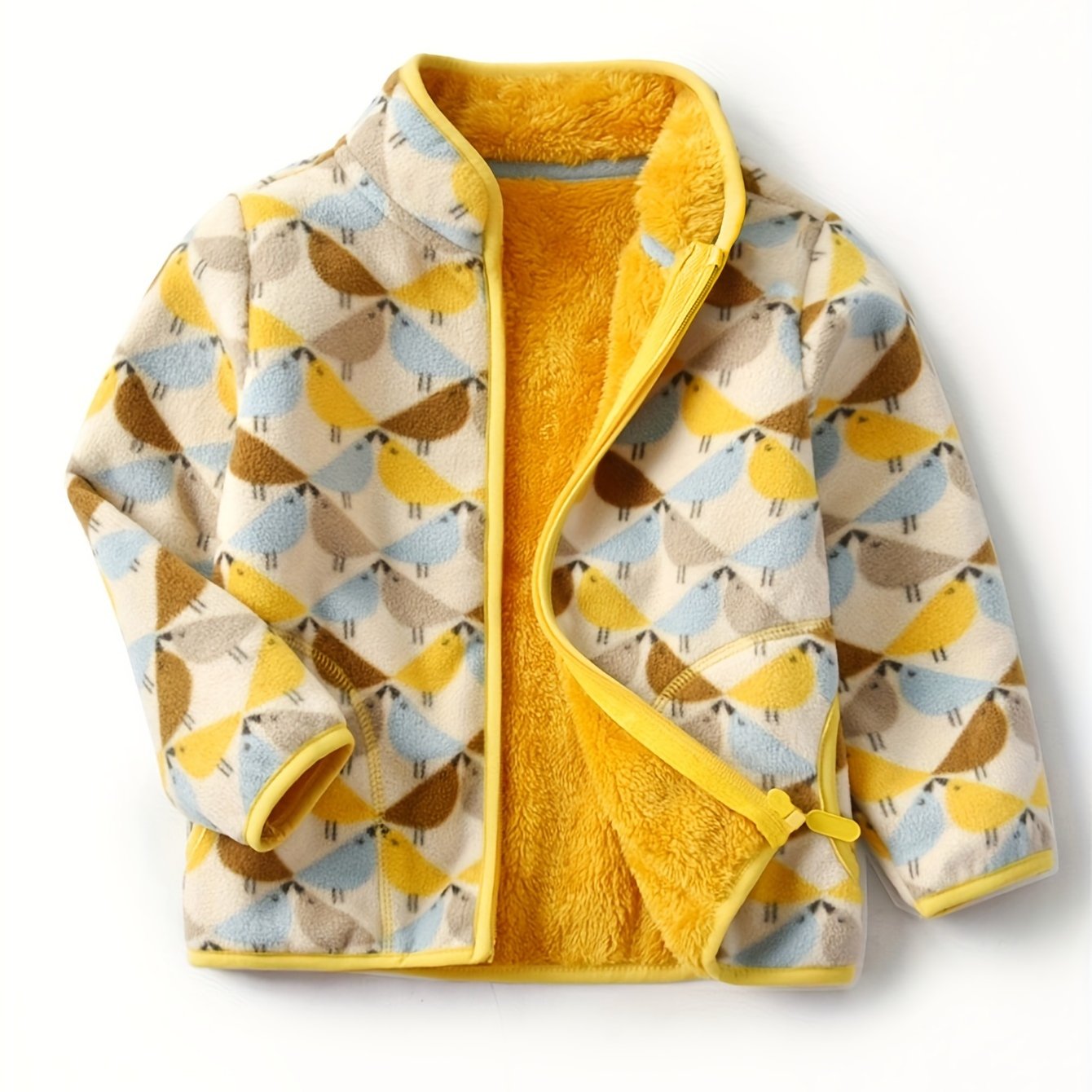 Boys' Cartoon Dinosaur Print Fleece Jacket 2022 Autumn/Winter New Arrival Baby Stand Collar Gray Thickened Plush Coat