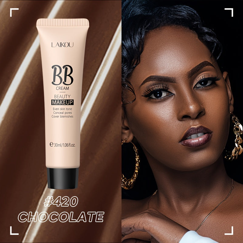 LAIKOU Waterproof BB Cream Full Coverage Concealer, Natural/Ivory/Tan 30ml, Long Lasting Foundation Make Up, Oil Control, Even Skin Tone, Hide Pores