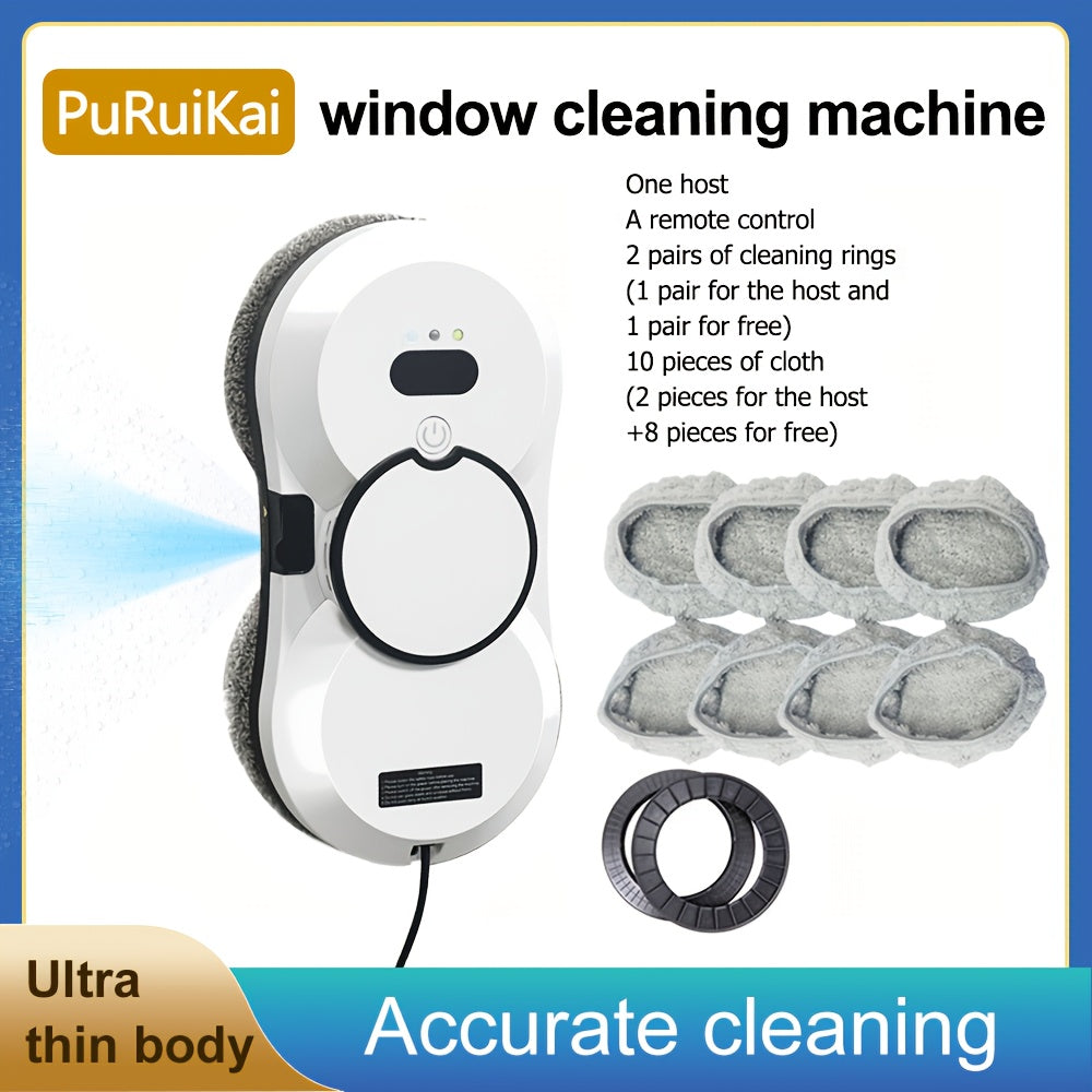 An Intelligent Window-Cleaning Robot That Automatically Sprays Water, Remote-Controlled Electrically Operated Glass Cleaning Robot with Planning Function