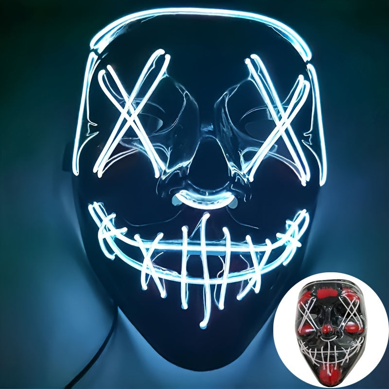 Halloween Light Mask LED Full Face Mask, Clown Glow Mask For Adult, For Christmas, Halloween, Thanksgiving