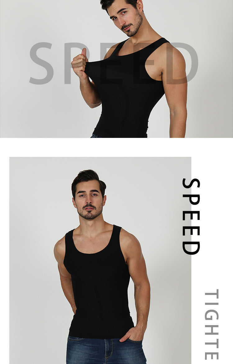 Men's Compression Body Shaper Tank Top, Slimming Vest