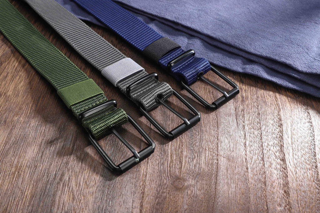 Men's perforated canvas belt with needle buckle, student youth Korean version, versatile denim belt, extended Women's trendy