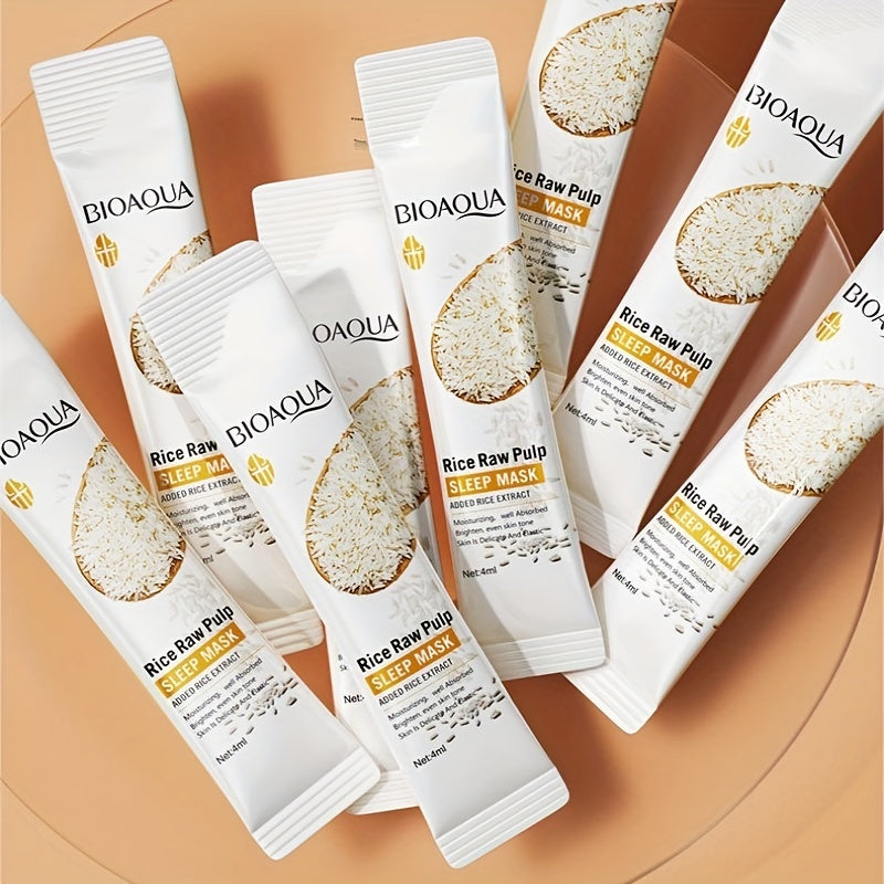 Rice Sleeping Mask for Hydration And Moisture, Firms And Nourishes Facial Skin, No Rinse Needed, Easy to Apply, Suitable for Women'S Skincare, Freeze Mask, Travel-Friendly Packaging.
