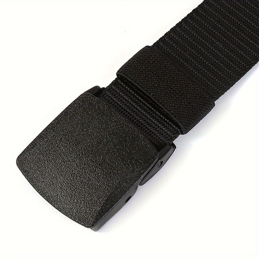 Nylon belt men's women's hypoallergenic belt non-metallic belt buckle military training smooth buckle nylon belt over security pants belt youth student korean casual outdoor tide