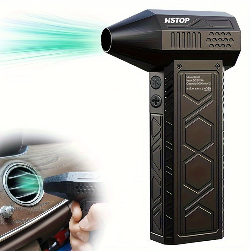 Portable High-Speed Turbo Fan, 130000 RPM, 36V Max, 0-200W, USB Rechargeable Battery, for Mini Jet Air Blower for Car, Home, Electronics Cleaning, Dust & Snow Removal