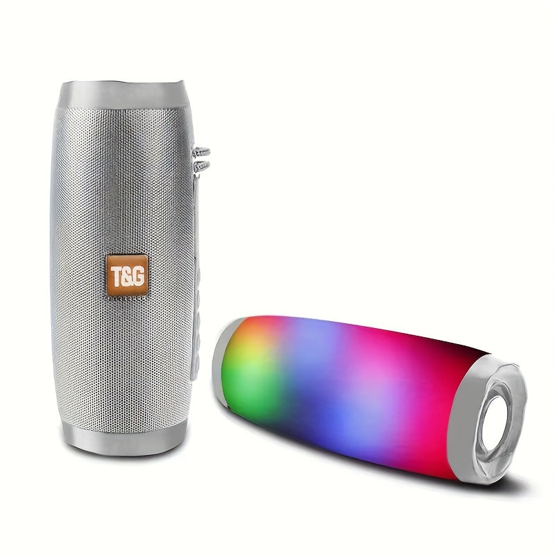 Portable Wireless Speaker With Colorful LED Light, Outdoor 3D Stereo Bass Luminous Speaker, TWS Stereo Subwoofer Rod Hands-Free Call/FM/TF Card/U Disk, Connect Mobile Phone/Tablet/TV, wireless Portable Audio, Electronics/Cons