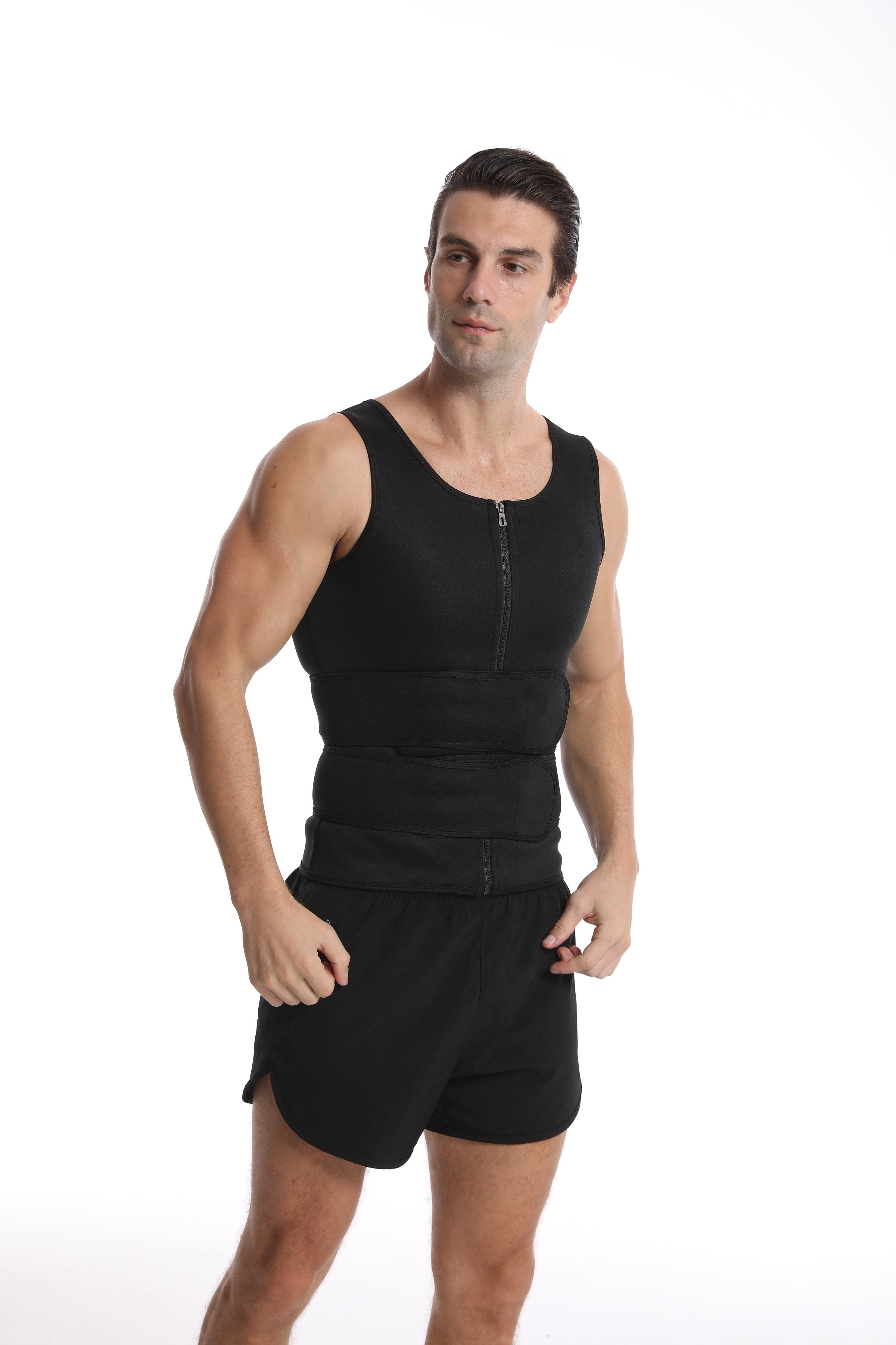 Men's Compression Sweat Sauna Vest, New Slimming Suit For Students, Waist Belts Body Shaper Back Support Tank Top For Workout Fitness Gym