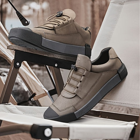 Men's Genuine Leather Lace-Up Shoes - Minimalist Formal & casual Shoes, Cushioned Insole & Non-Slip Rubber Sole for Office, Everyday, Semi-Formal Events - All-Season Everyday dress shoes, Office Footwear, Stylish Footwear, Br