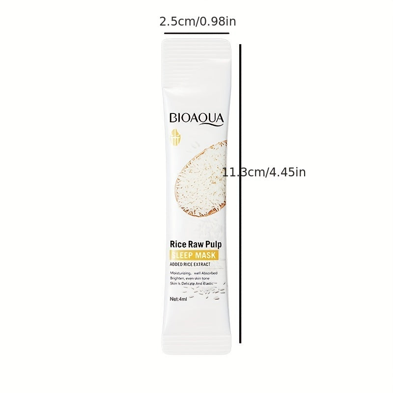 Rice Sleeping Mask for Hydration And Moisture, Firms And Nourishes Facial Skin, No Rinse Needed, Easy to Apply, Suitable for Women'S Skincare, Freeze Mask, Travel-Friendly Packaging.