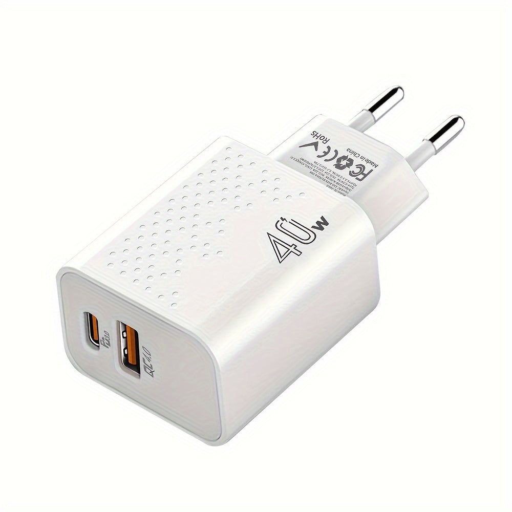 USB C Charger, 2-Port PD 3.0+QC4.0 Fast Charger USB Wall Charger, For Google Pixel 6/Pro, For IPhone 15/14/13/12/11/Mini/Pro Max, Pad Pro, For AirPods/samsung/Android Phone