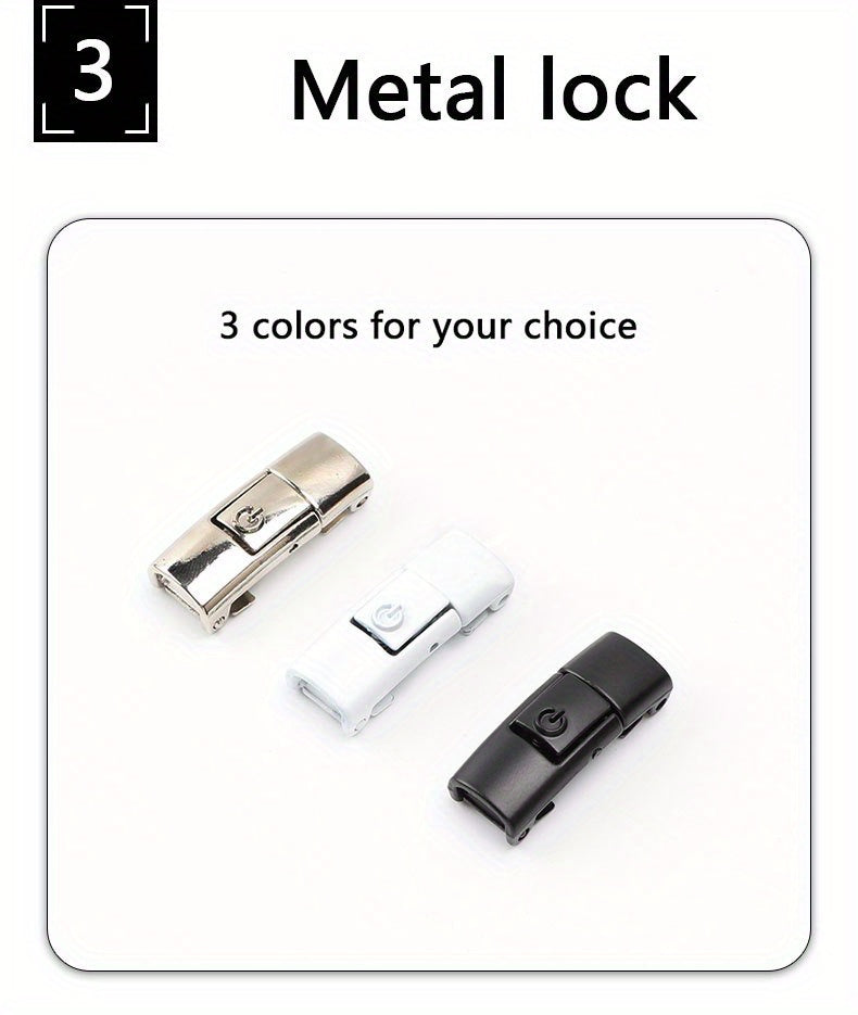 [Polyester Sneaker Accessories] White Polyester 1Pair Women's Sneaker Accessories, No Laces with Buckles