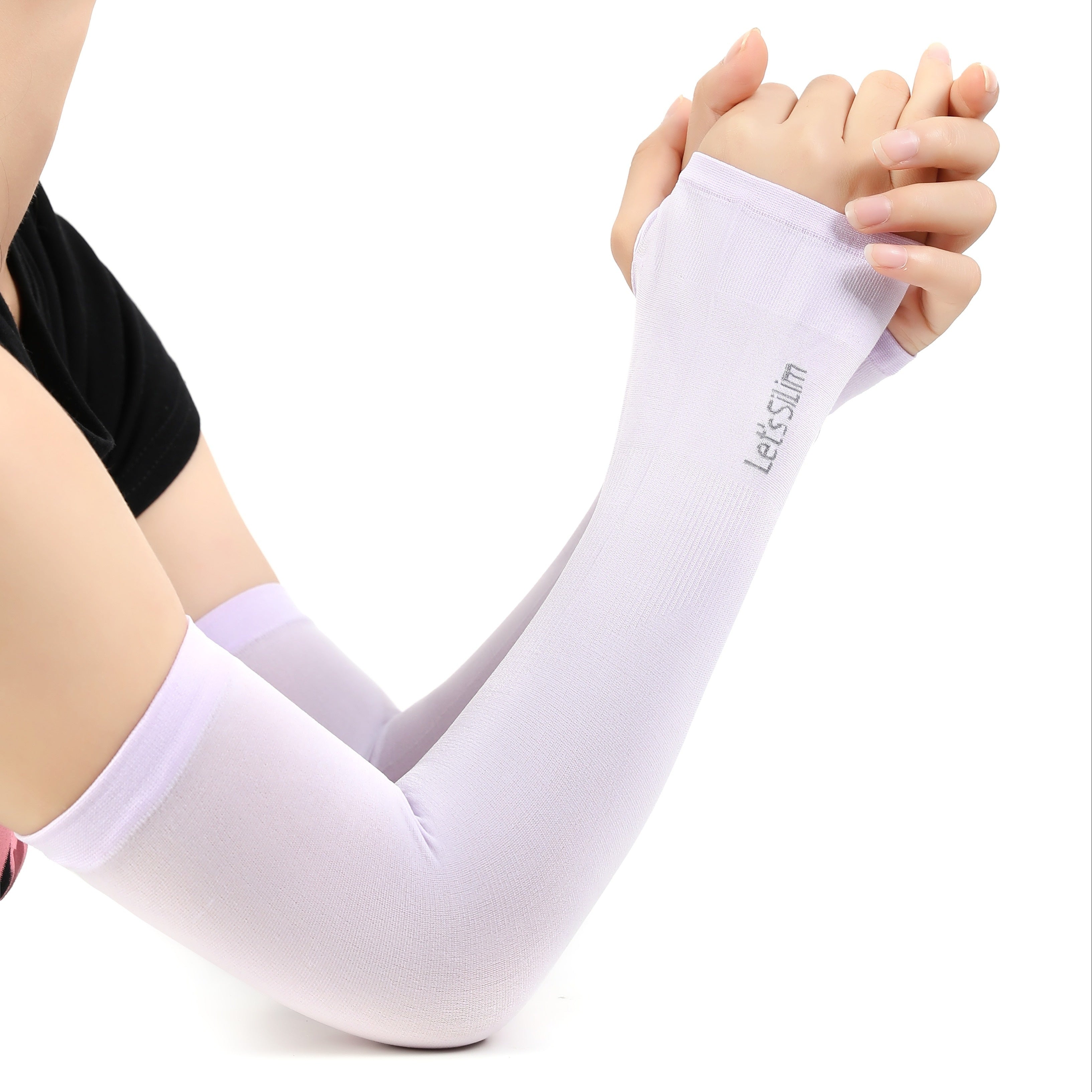 2pcs Women's Cooling Hand Covers in Ice Sliky Fiber Fabric for Running, Fishing, Cycling