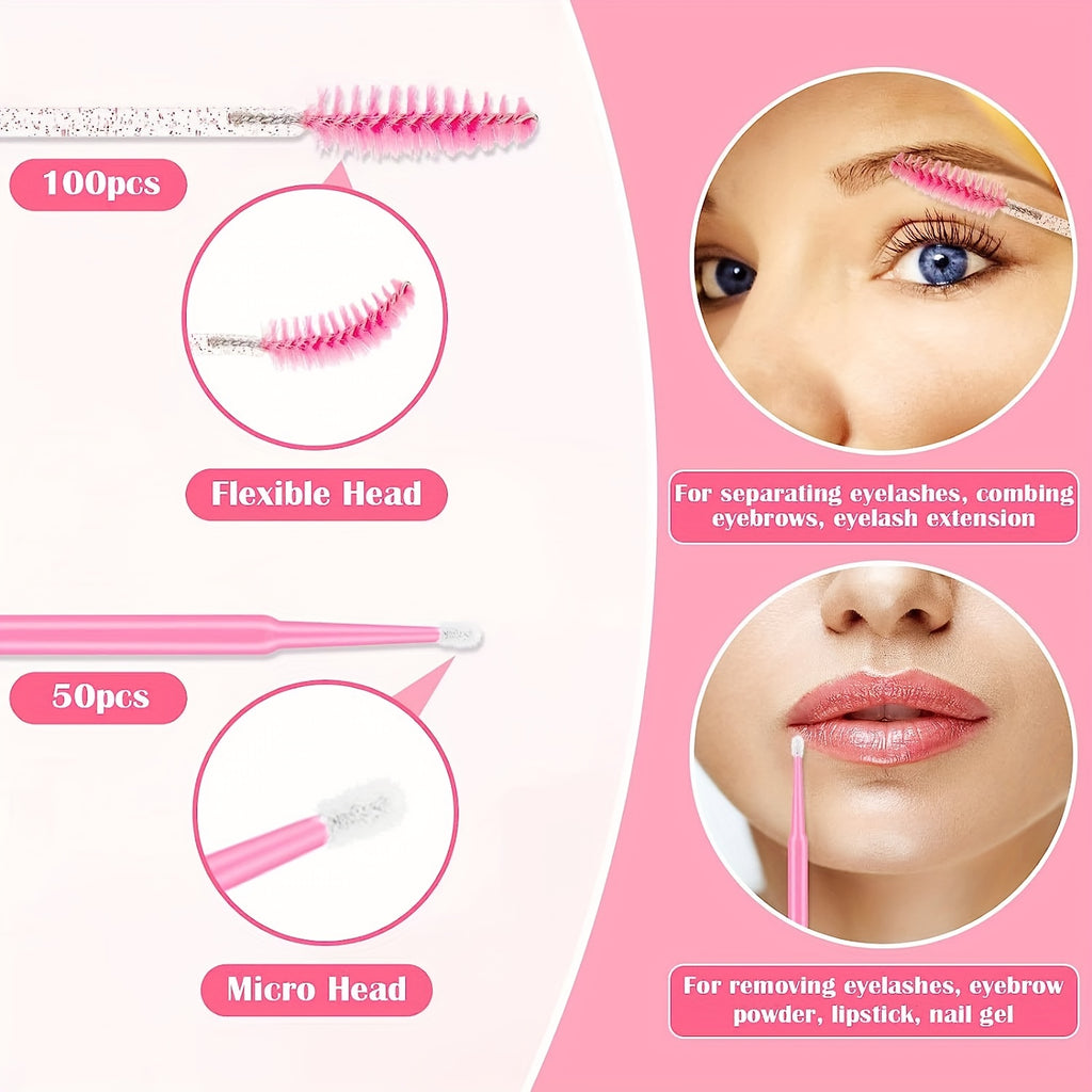 215Pcs Eyelash Extension Supplies Kit, Lash Kit For Eyelash Extensions Beginners USB Air Blower 2 Lash Tweezer 100 Mascara Brush 50 Micro Applicator 50 Ring Cup Holder 2 Tape 10 Eye Gel Pad - Eyes Makeup Sets for Mother