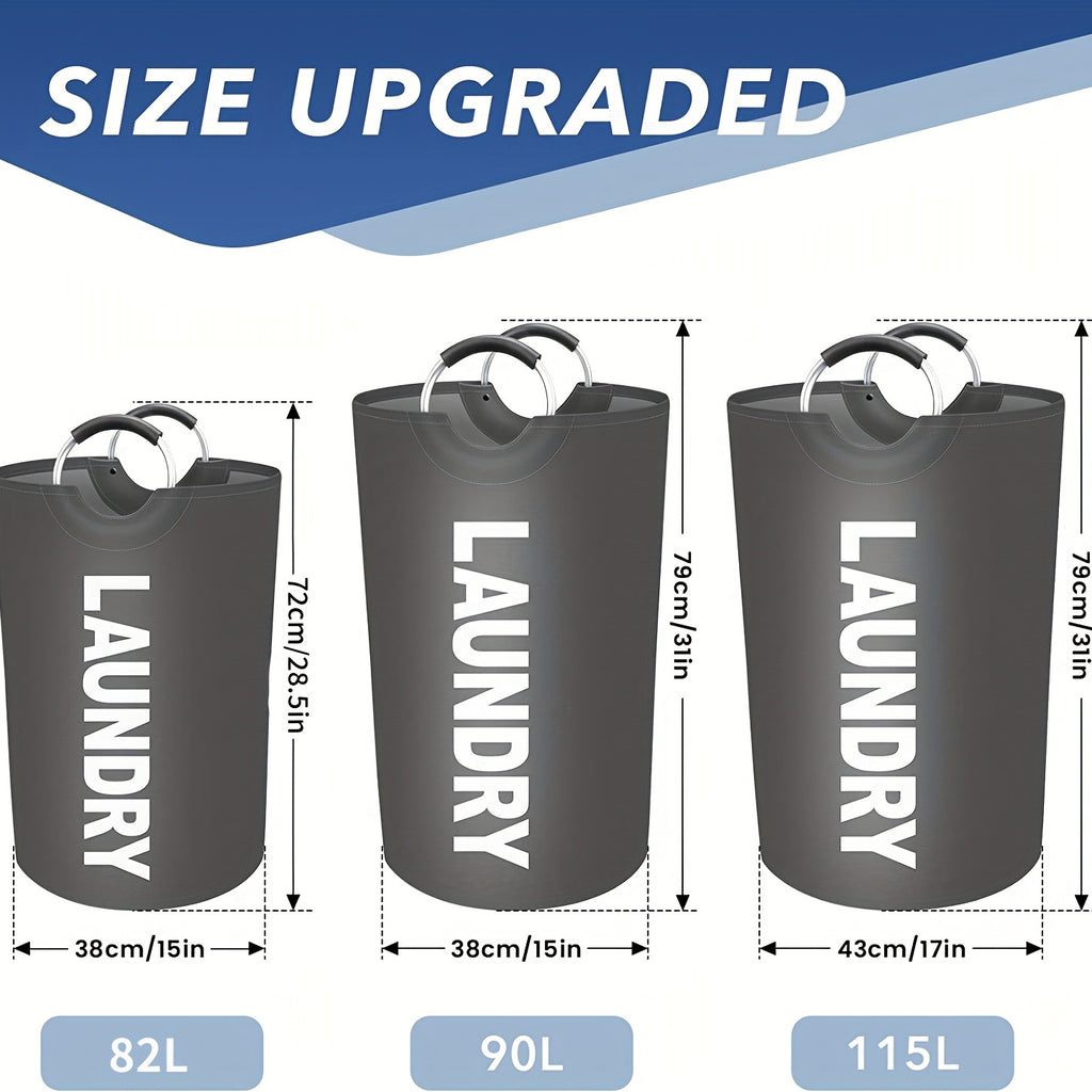 X-Large Laundry Basket, Collapsible Laundry Bag, Freestanding Tall Clothes Hamper, Laundry Hamper, Laundry Bag with Padded Handles, Clothes Hamper Stands Up Well, Collapsible Laundry Basket Easy Storage, Laundry Baskets