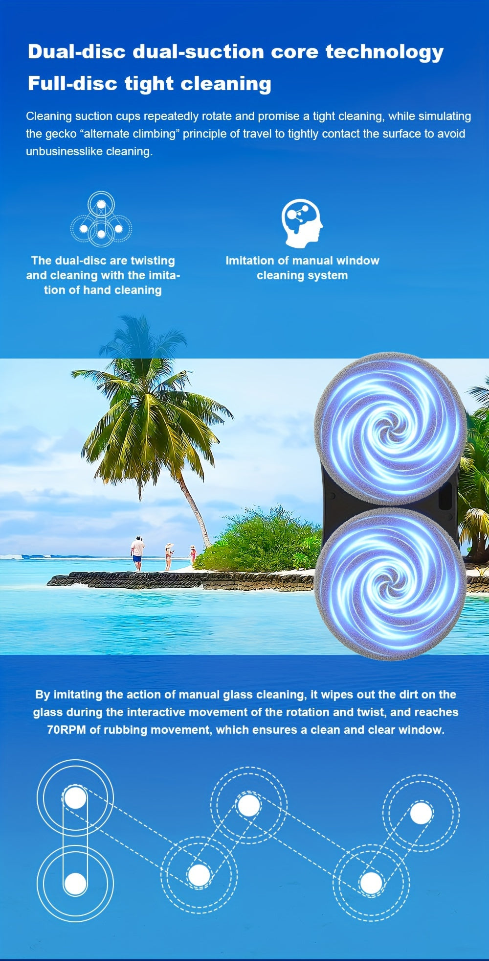 Robot Window Cleaner Liectroux YW810, 2-Way Water Spray, Ultra-thin, Robot Vacuum Cleaner For Windows, Home Electric Glass Washer & Wiper, Dry & Wet Mopping, AI Route, Brushless Motor, APP & Remote Control, Quadruple Security