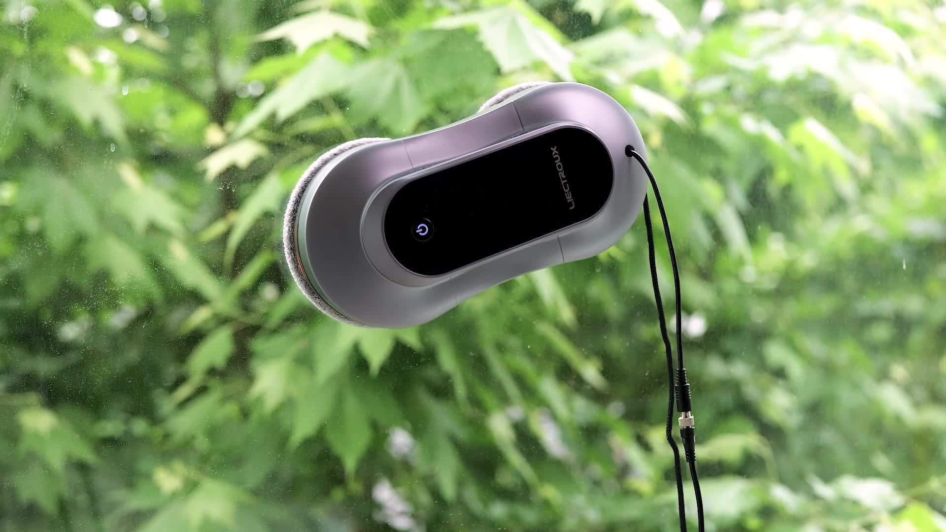 Robot Window Cleaner Liectroux YW810, 2-Way Water Spray, Ultra-thin, Robot Vacuum Cleaner For Windows, Home Electric Glass Washer & Wiper, Dry & Wet Mopping, AI Route, Brushless Motor, APP & Remote Control, Quadruple Security