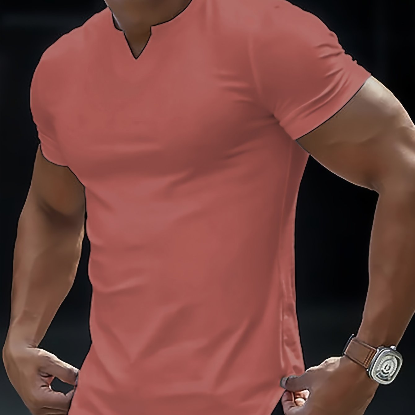 Summer-Ready Stylish Men’s V-Neck T-shirt - Comfortable, Breathable Fabric, Easy-Care & Durable