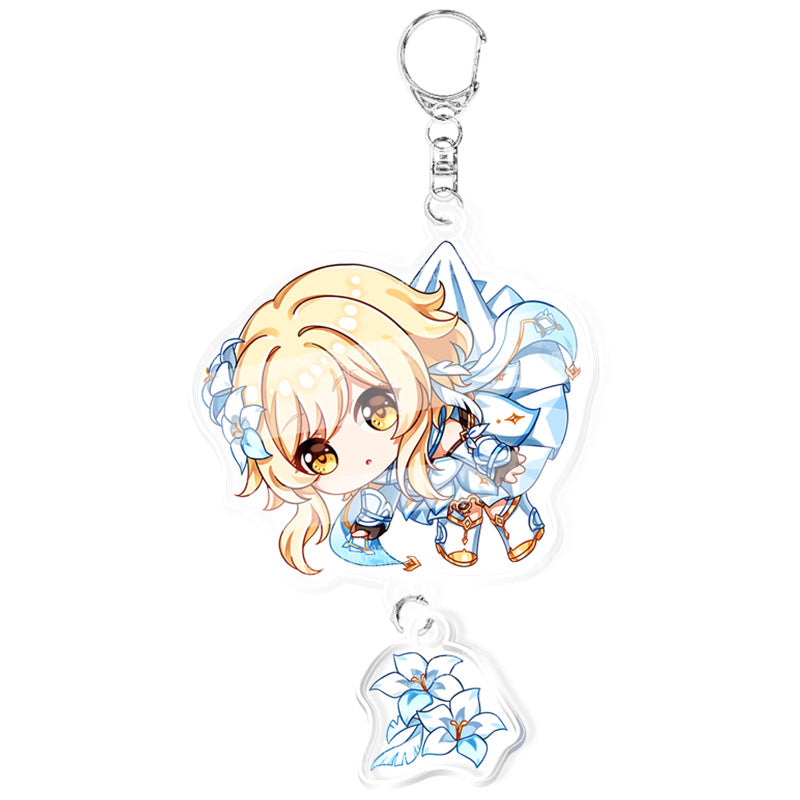 Game Anime Acrylic Keychain Cartoon Japanese Cute Bag Key Chain Keyring Ornament Bag Purse Charm Accessories