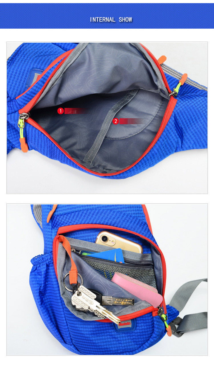 Waterproof Nylon Fanny Pack, Trendy Zipper Sling Bag With Side Pocket For Outdoor Sports
