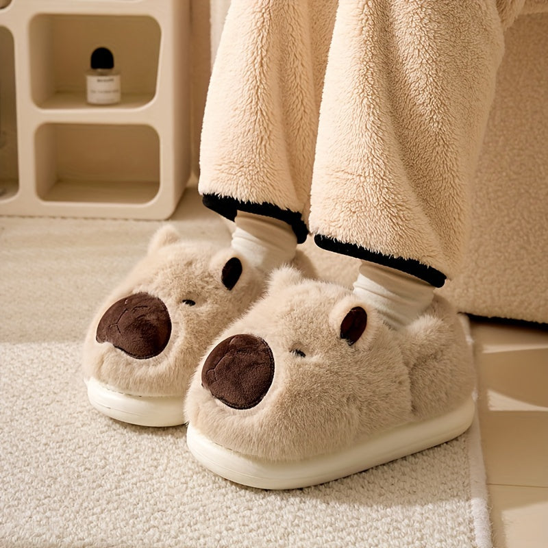 Warm Anti-slip Capibara Plush Slippers - Adorable Animal Women's Home Slippers
