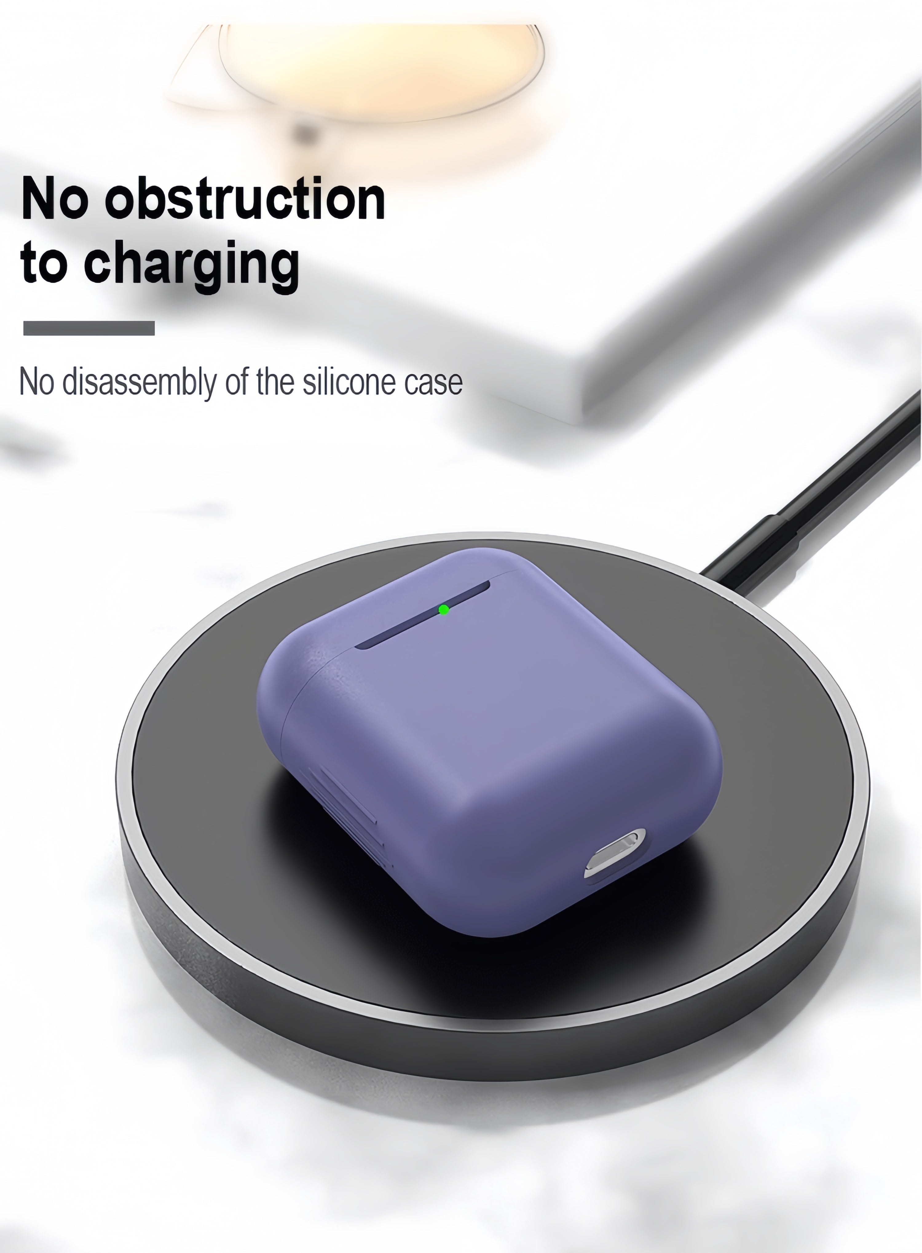 Suitable Silicone Case for AirPods - Protective Wireless Earphone Case Compatible with 1st and 2nd Generation - Headphone Shell