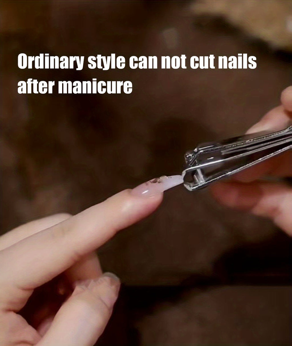 Professional Stainless Steel Nail Clippers With Anti-Splash Cover - Sharp Trimmer For Thick And Wide Nails - Perfect For Men And Seniors