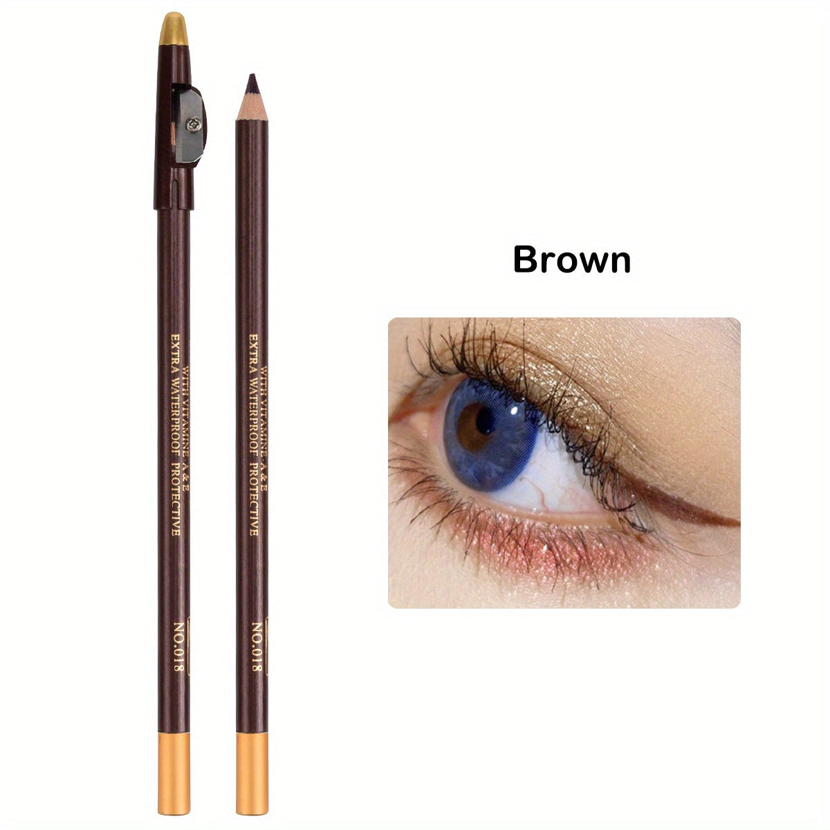 Wooden Makeup Pen With Pencil Sharpener Black Pearlescent White Multi-color Lip Liner Eyeliner Lying Silkworm Eyebrow Pencil Multi-purpose Makeup Tool Valentine's Day Gifts