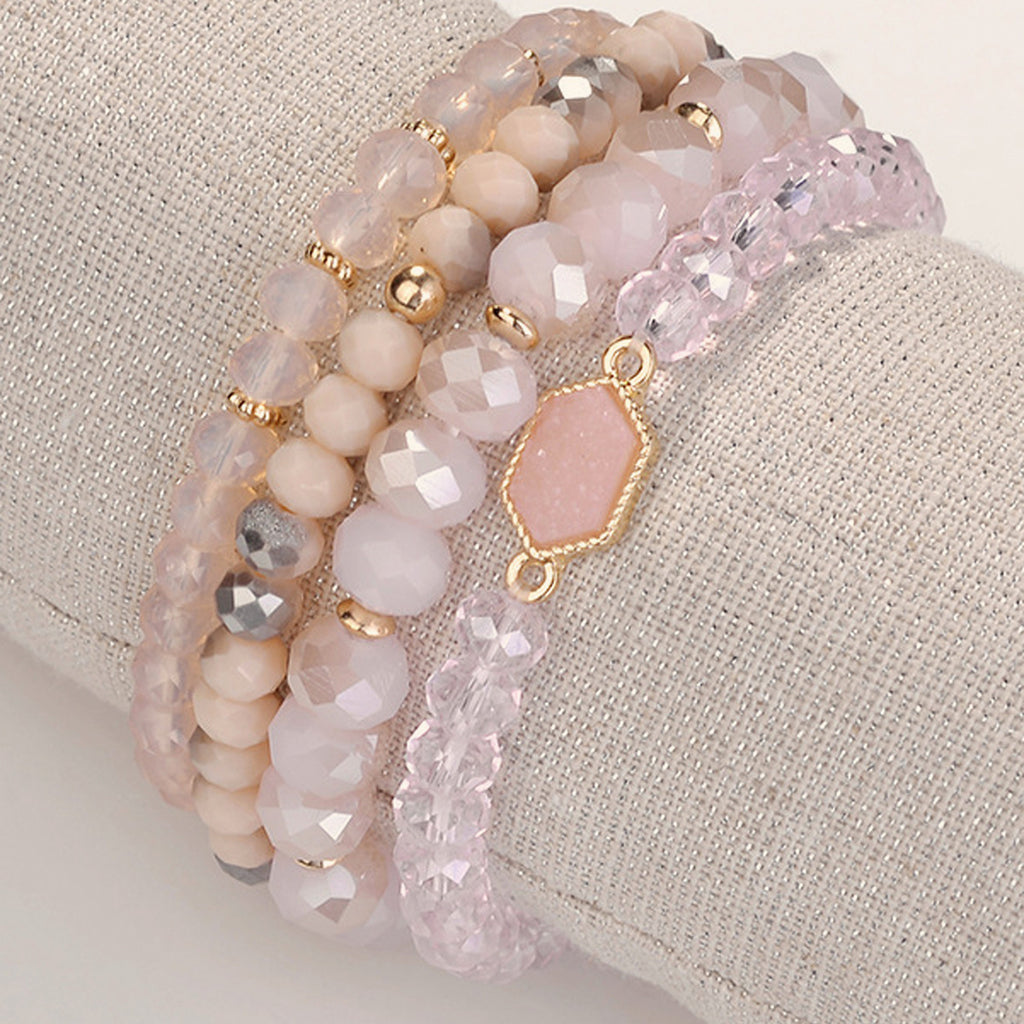 Resin Cluster Bracelet 4pcs Set