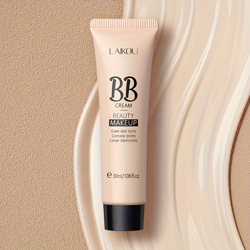 LAIKOU Waterproof BB Cream Full Coverage Concealer, Natural/Ivory/Tan 30ml, Long Lasting Foundation Make Up, Oil Control, Even Skin Tone, Hide Pores