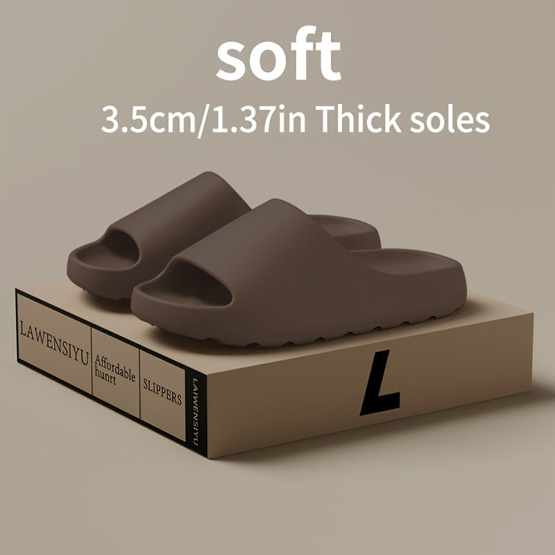 Unisex Soft Slippers, Comfortable Indoor/Outdoor Slide Sandals, Non-slip Textured Design, Stylish Footwear