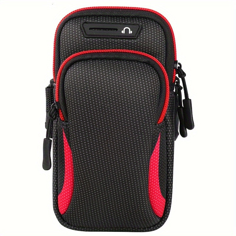 Ultra Slim Case Multi-Functional Universal Double Layer Zipper Sport Arm Case Phone Bag For Most Mobile Phones/earphones/small Charging Treasures/cosmetics/keys