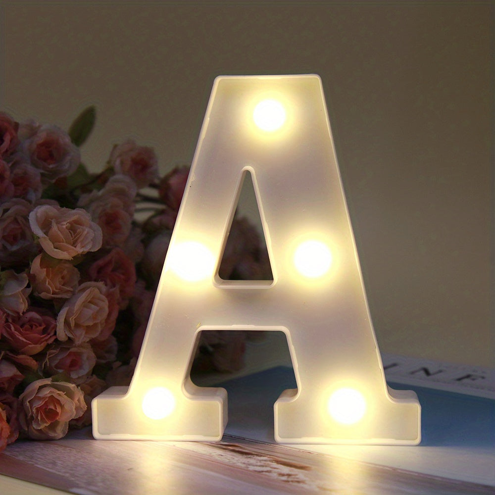 1pc Alphabet Letter LED Lights Luminous Number Lamp Decor, Battery Night Ligh, t For Home Wedding Birthday Christmas Party Decoration Letters Numbers Light, Home Decor