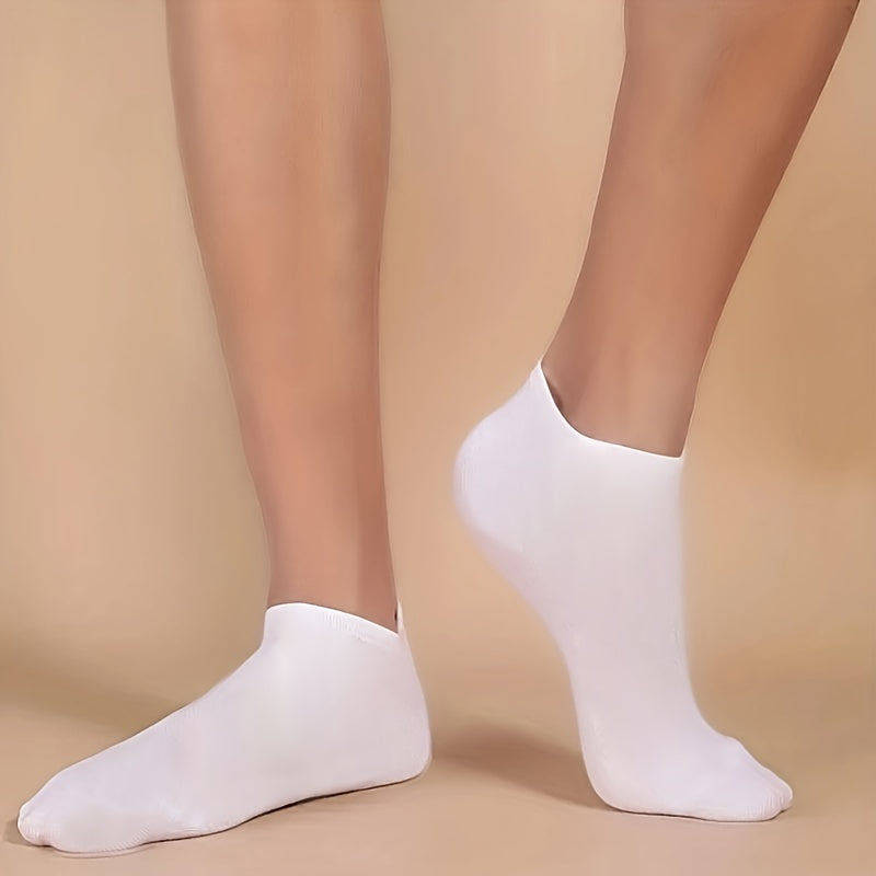 10/20/40 Pairs Solid Unisex Socks, Soft & Lightweight Unisex Low Cut Ankle Socks, Women's Stockings & Hosiery