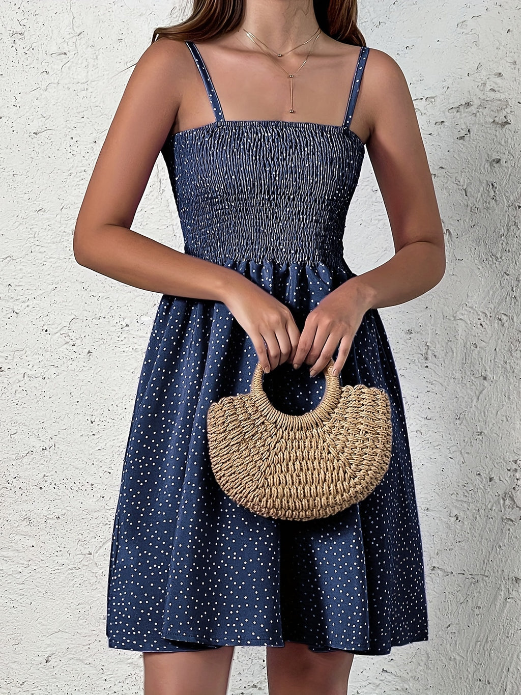 [Summer Cami Dress] Summer Backless Polka Dot Cami Dress | Women's Casual Clothing For Spring